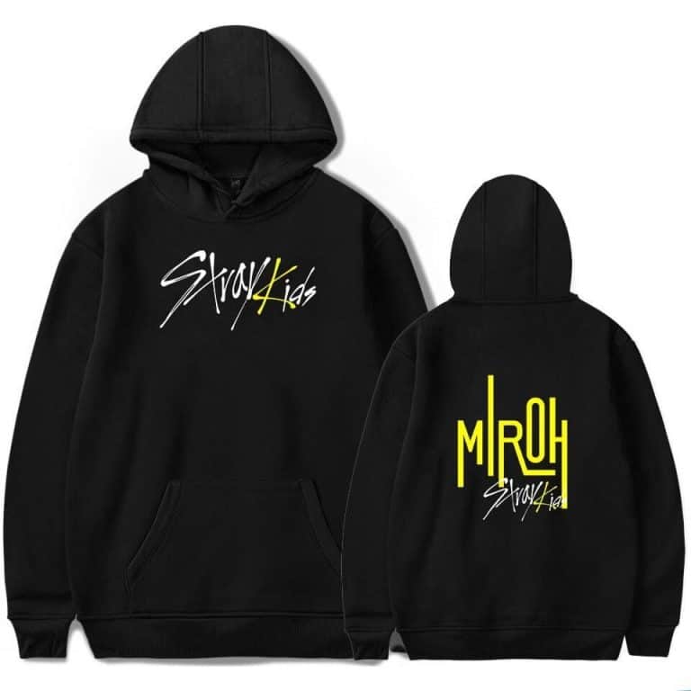 Glow-in-the-dark K-pop merch hoodie featuring Stray Kids logo and design.