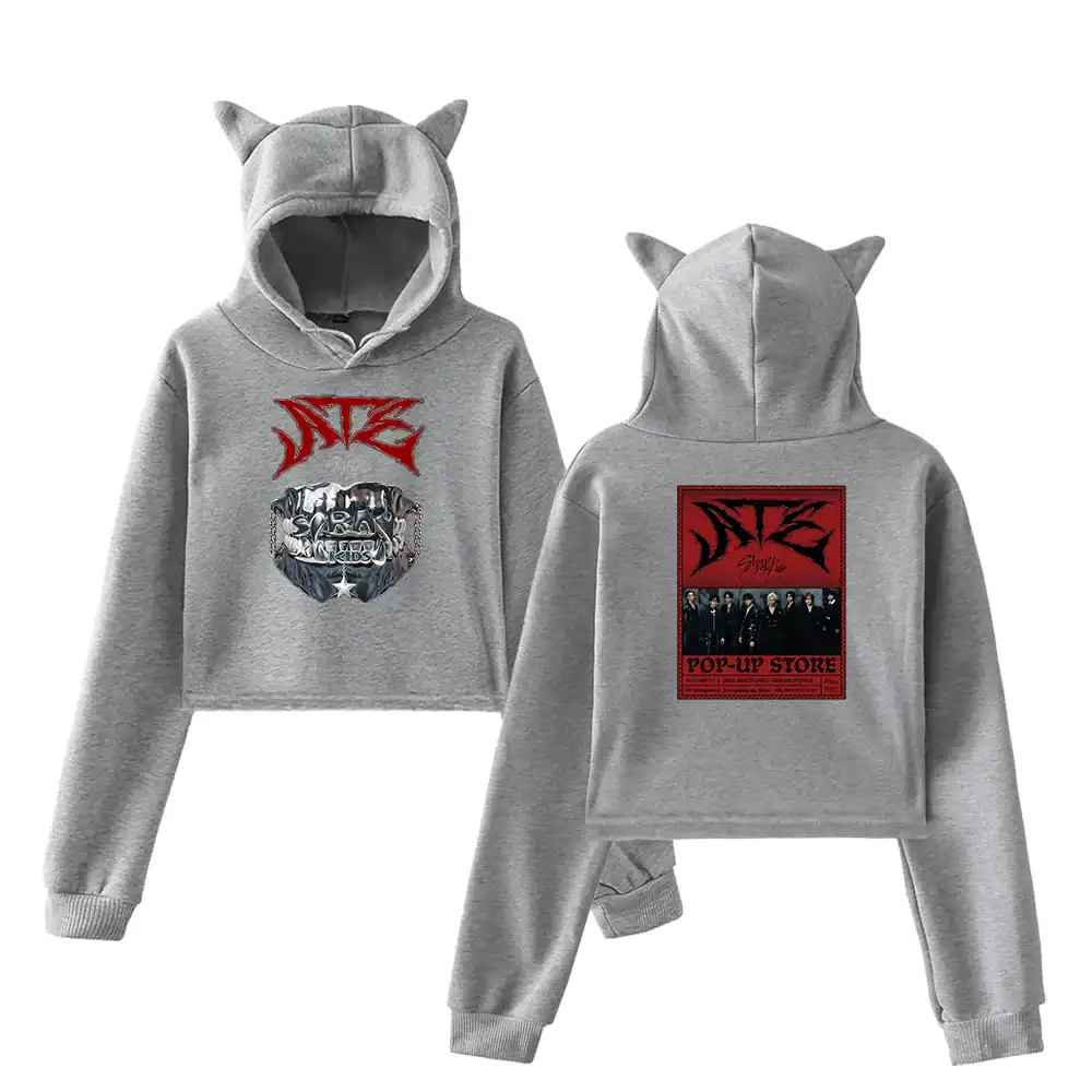 Bright Fallout Vibe Trendy Casual Streetwear Hoodie with Cat Ears, Ideal for K-pop fans and music lovers, featuring stylish graphic prints and comfortable material.