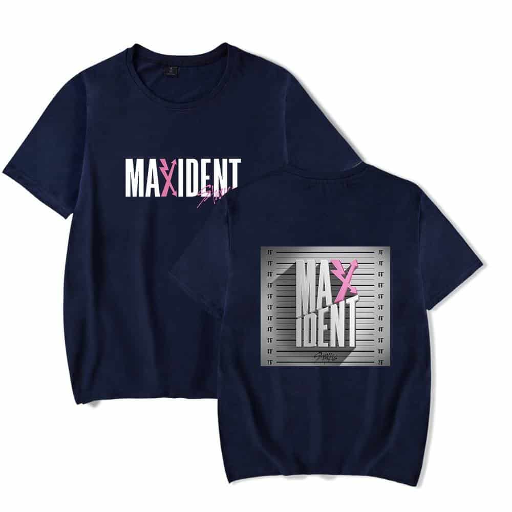 MAXIDENT graph t-shirt with logo design for K-pop fans.