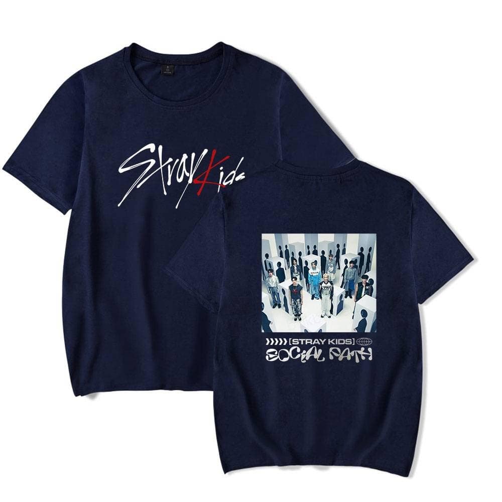 Stray Kids social statement graphic T-shirt for K-pop fans.